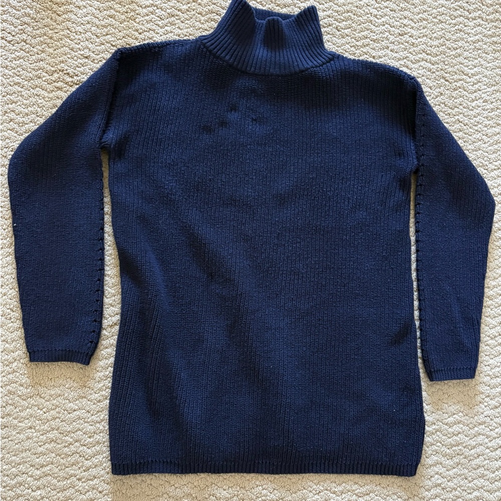 Lord & Taylor Deep Blue Turtleneck Sweater